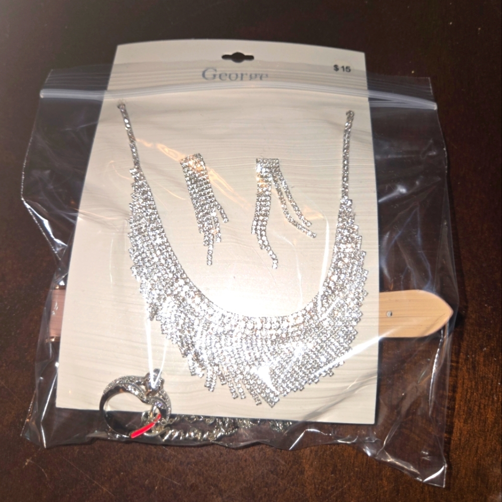925 Ring Bling Wedding Jewelry Silver  Set Lot